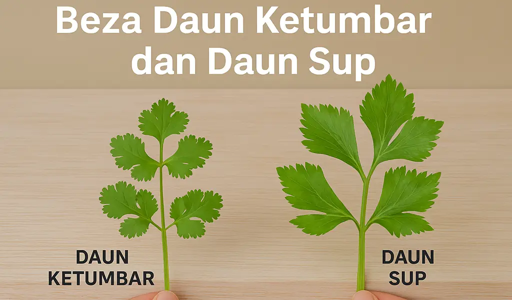 Beza Daun Ketumbar dan Daun Sup