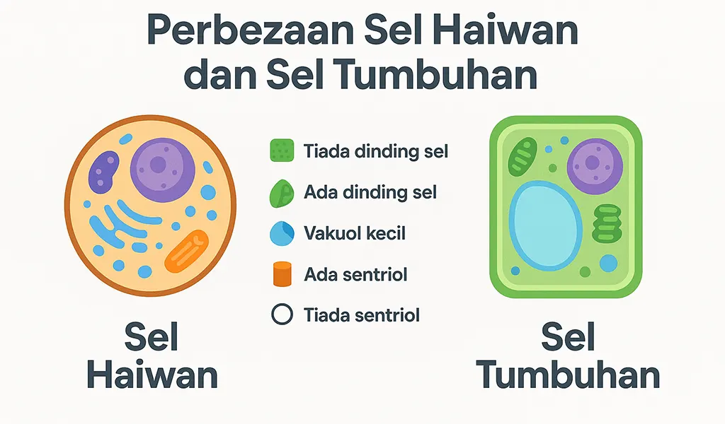 10 Perbezaan Sel Haiwan dan Sel Tumbuhan